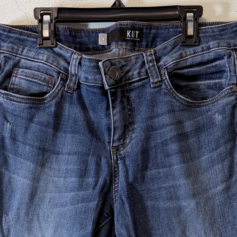 Kut from the Kloth Connie Ankle Skinny Raw-Hem Jeans Size 8